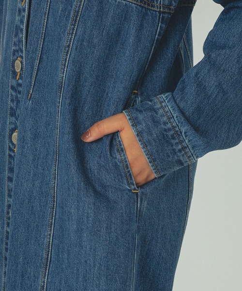 ROSE BUD（ローズバッド）の「(mici)DENIM VOLUME SLEEVE DRESS（ワンピース・レディース・インディゴブルー/ブラック・ONE SIZE）」の15枚目の写真