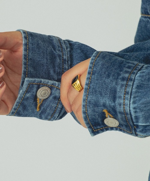 ROSE BUD（ローズバッド）の「(mici)DENIM VOLUME SLEEVE DRESS（ワンピース・レディース・インディゴブルー/ブラック・ONE SIZE）」の16枚目の写真