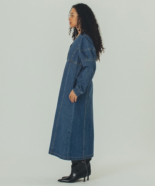 ROSE BUD（ローズバッド）の「(mici)DENIM VOLUME SLEEVE DRESS（ワンピース・レディース・インディゴブルー/ブラック・ONE SIZE）」の21枚目の写真