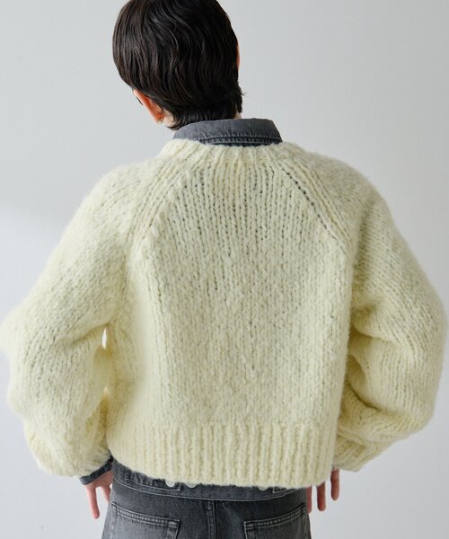 Whim Gazette（ウィムガゼット）の「ハンドニットカーディガン（カーディガン/ボレロ・レディース・レモンイエロー/ピンク/チャコールグレー・FREE）」の17枚目の写真