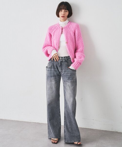 Whim Gazette（ウィムガゼット）の「ハンドニットカーディガン（カーディガン/ボレロ・レディース・レモンイエロー/ピンク/チャコールグレー・FREE）」の12枚目の写真