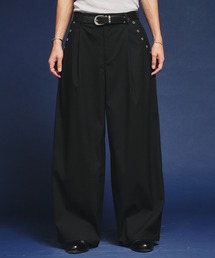 Adoon plain(Ah[v[)́yZbgAbvΉzEyelet-Detail Assorted Two-Tuck Wide Slacks / ngfUCA\[g2^bNChXbNX(XbNX)