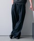 Adoon plain（アドーンプレーン）の「【セットアップ対応】Eyelet-Detail Assorted Two-Tuck Wide Slacks / ハトメデザインアソート2タックワイドスラックス（スラックス・MEDIUM）」