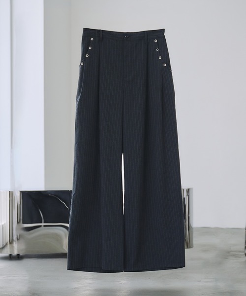 レア 80~ VALENTINO 2タック ワイドスラックス 黒 OPTIジップ ASSORTED 2 TUCK WIDE SLACKS / アソート2タックワイド
