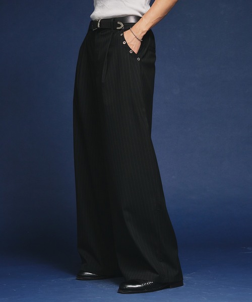 Adoon plain(アドーンプレーン)の「【セットアップ対応】Eyelet-Detail Two-Tuck Wide Slacks / ハトメデザイン2タックワイドスラックス(スラックス・メンズ・その他/チャコールグレー/ブラック/グレー/ブラウン・SMALL/LARGE/MEDIUM)」の21枚目の写真