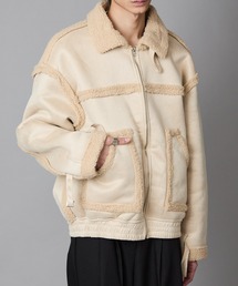 Theater code（シアターコード）の「Piping design Shearling coat/パイピングデザイン フェイクムートンジャケット（ムートンコート）」
