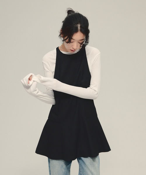 JEANASIS（ジーナシス）の「【eL】Fit Flare Mini One-piece/580118（ワンピース・レディース・ブラック/グレー・FREE）」の2枚目の写真