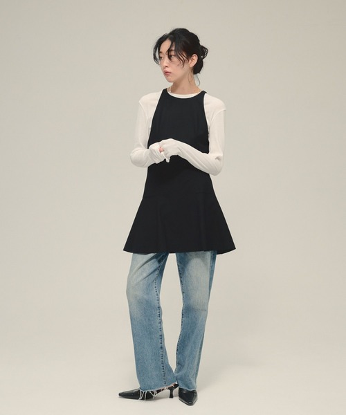 JEANASIS（ジーナシス）の「【eL】Fit Flare Mini One-piece/580118（ワンピース・レディース・ブラック/グレー・FREE）」の15枚目の写真