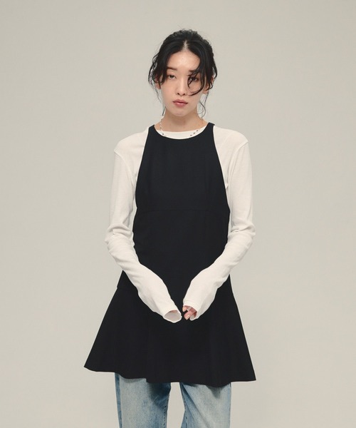 JEANASIS（ジーナシス）の「【eL】Fit Flare Mini One-piece/580118（ワンピース・レディース・ブラック/グレー・FREE）」の12枚目の写真