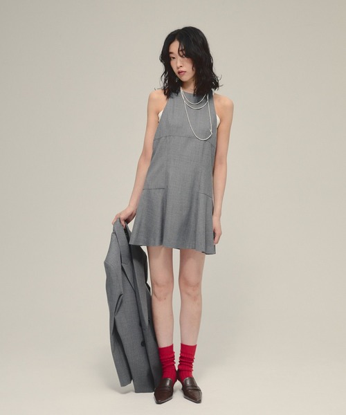 JEANASIS（ジーナシス）の「【eL】Fit Flare Mini One-piece/580118（ワンピース・レディース・ブラック/グレー・FREE）」の5枚目の写真