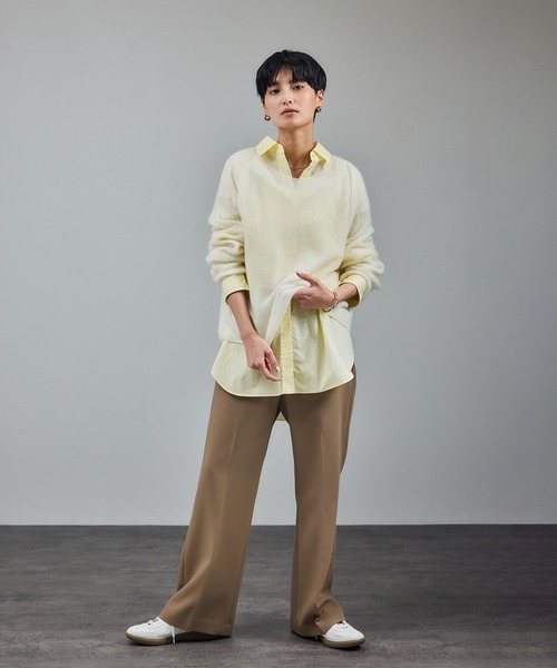 SALON adam et rope'(サロン アダム エ ロペ)の「コットンオックスウォッシュドシャツ(シャツ/ブラウス・レディース・サックスブルー/ベージュ系その他3・FREE)」の5枚目の写真