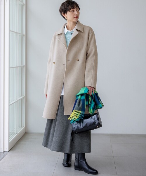 洗える】ウールミルドジャージー タック スカート（スカート）｜23区