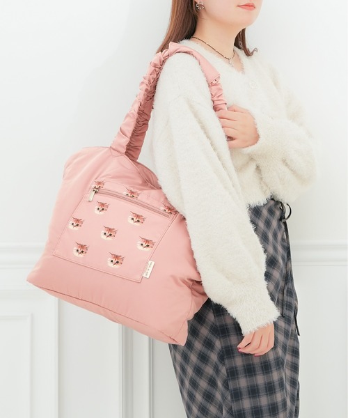 PAUL & JOE ACCESSOIRES(ポールアンドジョーアクセソワ)の「【PAUL & JOE ACCESSOIRES /ポール アンド ジョー アクセソワ 】 巾着付きトラベルトート ヌネット柄(トートバッグ・レディース・ピンク/ネイビー/グレー・FREE)」の3枚目の写真