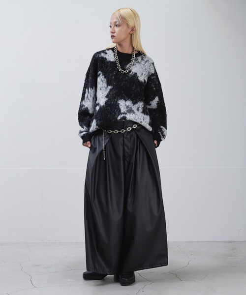 Ellno Loset（エルノロゼット）の「アブストラクトフラワーニット（ニット/セーター・メンズ・パープル/レッド/オフホワイト/ブルーグレー/ブラック・LARGE/MEDIUM/SMALL）」の17枚目の写真