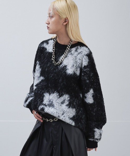 Ellno Loset（エルノロゼット）の「アブストラクトフラワーニット（ニット/セーター・メンズ・パープル/レッド/オフホワイト/ブルーグレー/ブラック・LARGE/MEDIUM/SMALL）」の13枚目の写真