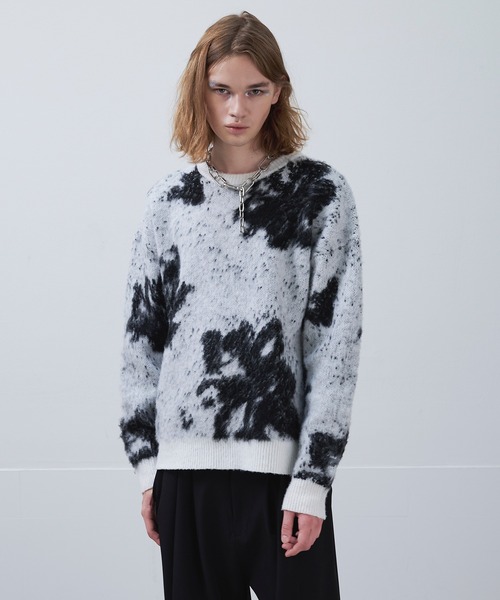 Ellno Loset（エルノロゼット）の「アブストラクトフラワーニット（ニット/セーター・メンズ・パープル/レッド/オフホワイト/ブルーグレー/ブラック・LARGE/MEDIUM/SMALL）」の21枚目の写真