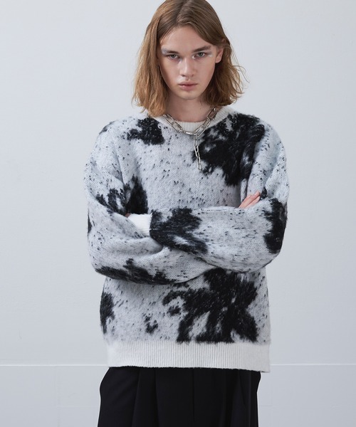 Ellno Loset（エルノロゼット）の「アブストラクトフラワーニット（ニット/セーター・メンズ・パープル/レッド/オフホワイト/ブルーグレー/ブラック・LARGE/MEDIUM/SMALL）」の22枚目の写真