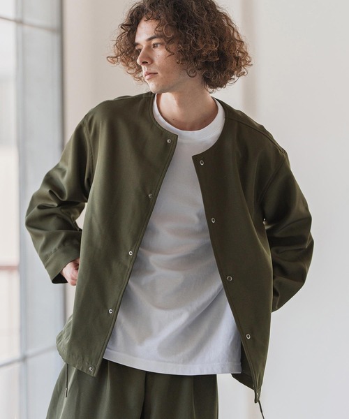 CAMBIO(カンビオ)の「mj11113- ポリツイルノーカラーコーチジャケット(その他アウター・メンズ・ネイビー/オリーブ/ブラック/ベージュ・XL/M/L)」の3枚目の写真