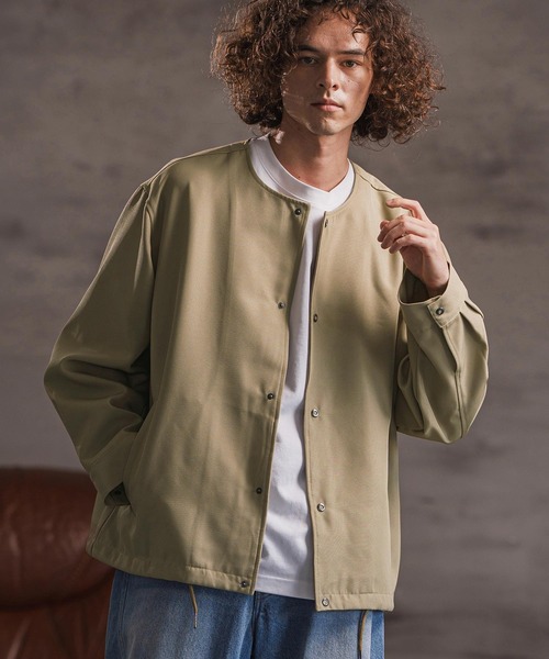 CAMBIO(カンビオ)の「mj11113- ポリツイルノーカラーコーチジャケット(その他アウター・メンズ・ネイビー/オリーブ/ブラック/ベージュ・XL/M/L)」の22枚目の写真