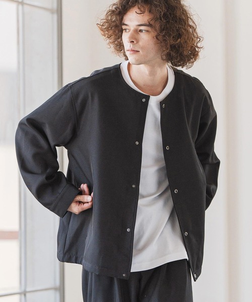 CAMBIO(カンビオ)の「mj11113- ポリツイルノーカラーコーチジャケット(その他アウター・メンズ・ネイビー/オリーブ/ブラック/ベージュ・XL/M/L)」の5枚目の写真