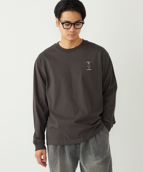 SHIPS Colors（シップス カラーズ）の「SHIPS Colors:TeddyBear(R) 1ポイント 刺繍 ロンT◇（Tシャツ/カットソー・メンズ・ブラウン/ダークグレー/オフホワイト/ベージュ/ブラック/ライトグレー・SMALL/X-LARGE/LARGE/MEDIUM）」の4枚目の写真