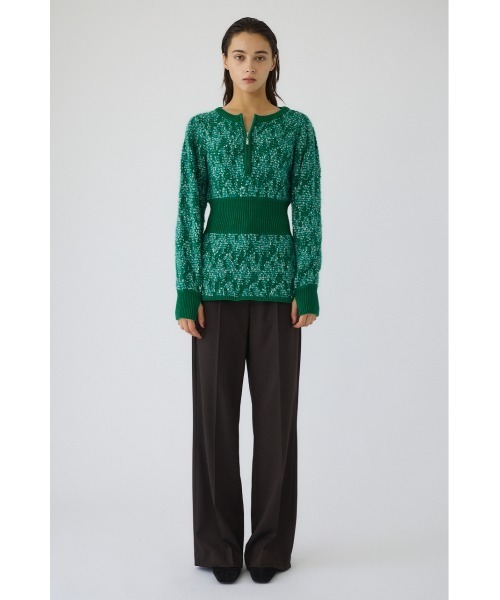 RIM.ARK（リムアーク）の「Waist switching knit tops ウエストスウィッチングニットトップス（ニット/セーター・レディース・グリーン/ブラック/グレー・FREE）」の3枚目の写真