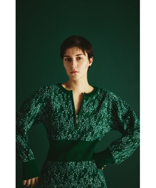RIM.ARK（リムアーク）の「Waist switching knit tops ウエストスウィッチングニットトップス（ニット/セーター・レディース・グリーン/ブラック/グレー・FREE）」の20枚目の写真