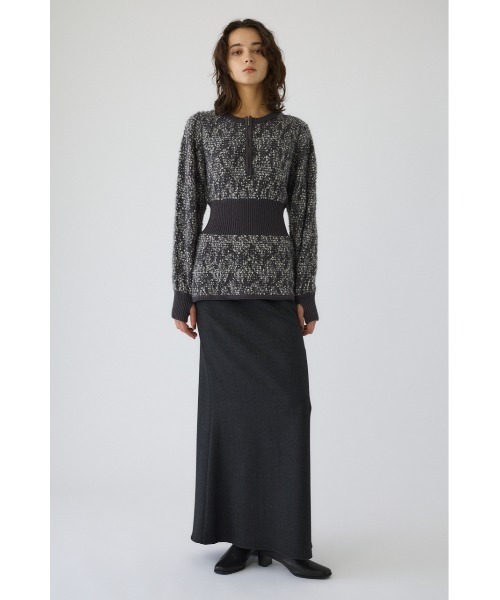 RIM.ARK（リムアーク）の「Waist switching knit tops ウエストスウィッチングニットトップス（ニット/セーター・レディース・グリーン/ブラック/グレー・FREE）」の4枚目の写真
