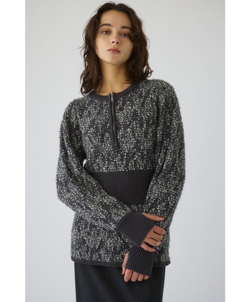 RIM.ARK（リムアーク）の「Waist switching knit tops ウエストスウィッチングニットトップス（ニット/セーター・レディース・グリーン/ブラック/グレー・FREE）」の17枚目の写真