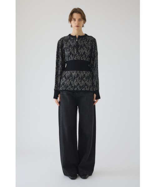 RIM.ARK（リムアーク）の「Waist switching knit tops ウエストスウィッチングニットトップス（ニット/セーター・レディース・グリーン/ブラック/グレー・FREE）」の8枚目の写真