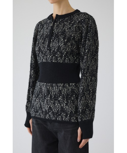 RIM.ARK（リムアーク）の「Waist switching knit tops ウエストスウィッチングニットトップス（ニット/セーター・レディース・グリーン/ブラック/グレー・FREE）」の6枚目の写真