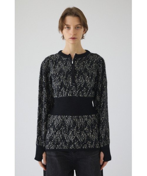 RIM.ARK（リムアーク）の「Waist switching knit tops ウエストスウィッチングニットトップス（ニット/セーター・レディース・グリーン/ブラック/グレー・FREE）」の18枚目の写真
