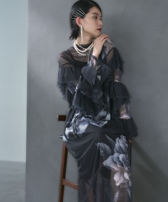 スーツ・フォーマル・ドレス AMERI CURL OF SMOKE SHEER DRESS CURL OF SMOKE SHEER DRESS（ワンピース）｜Ameri（アメリ）の