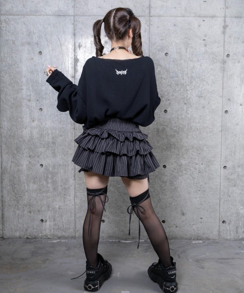 くぎベアプリントダメージガーゼトップス（Tシャツ/カットソー