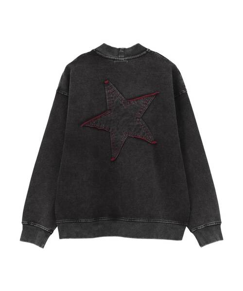 CONVERSE TOKYO（コンバーストウキョウ）の「BACK STAR★ PATCH INDIGO SWEAT CARDIGAN（カーディガン/ボレロ・レディース・ライトインディゴブルー/インディゴブルー/ブラック・MEDIUM/SMALL）」の6枚目の写真