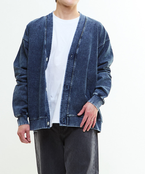 CONVERSE TOKYO（コンバーストウキョウ）の「BACK STAR★ PATCH INDIGO SWEAT CARDIGAN（カーディガン/ボレロ・レディース・ライトインディゴブルー/インディゴブルー/ブラック・MEDIUM/SMALL）」の18枚目の写真