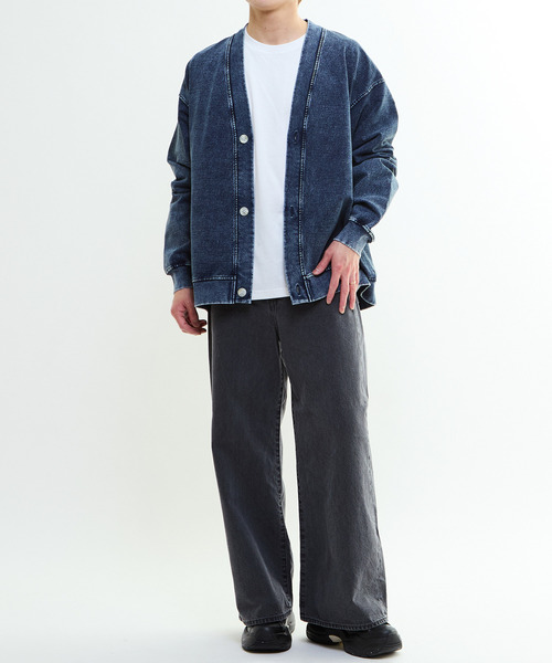 CONVERSE TOKYO（コンバーストウキョウ）の「BACK STAR★ PATCH INDIGO SWEAT CARDIGAN（カーディガン/ボレロ・レディース・ライトインディゴブルー/インディゴブルー/ブラック・MEDIUM/SMALL）」の10枚目の写真