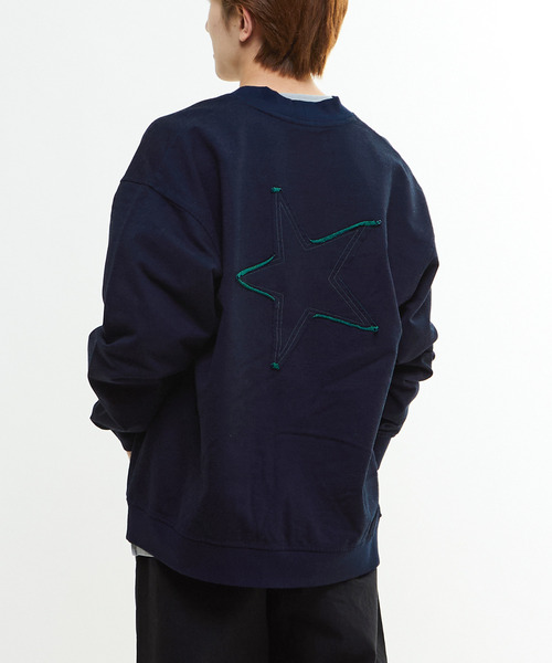 CONVERSE TOKYO（コンバーストウキョウ）の「BACK STAR★ PATCH INDIGO SWEAT CARDIGAN（カーディガン/ボレロ・レディース・ライトインディゴブルー/インディゴブルー/ブラック・MEDIUM/SMALL）」の22枚目の写真