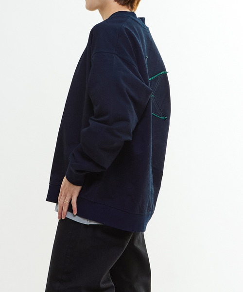 CONVERSE TOKYO（コンバーストウキョウ）の「BACK STAR★ PATCH INDIGO SWEAT CARDIGAN（カーディガン/ボレロ・レディース・ライトインディゴブルー/インディゴブルー/ブラック・MEDIUM/SMALL）」の12枚目の写真