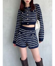 RESEXXY | ツイードボーダーニットパンツ【セットアップ着用可能】(その他パンツ)