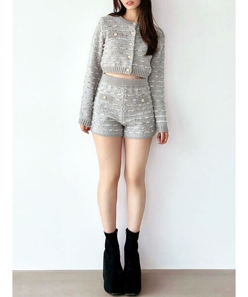 RESEXXY(リゼクシー)の「ツイードボーダーニットパンツ【セットアップ着用可能】(その他パンツ・レディース・ホワイト/グレー/ネイビー・FREE)」の3枚目の写真