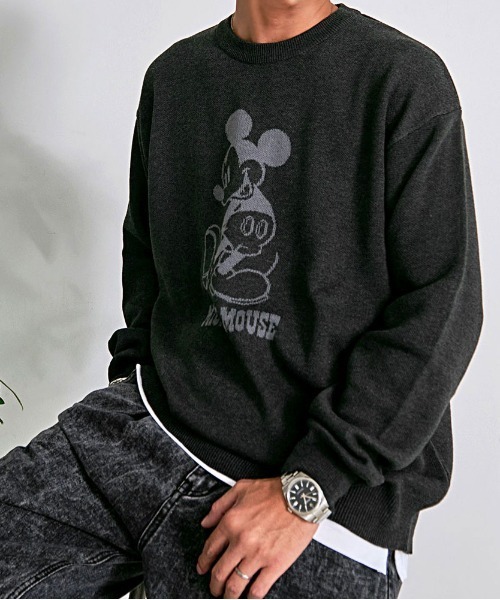 Disney（ディズニー）の「『DISNEY/ディズニー』MICKEY ジャガードニット（ニット/セーター・レディース・グレイッシュベージュ/サックスブルー/スミクロ/ネイビー・M/L/XL）」の11枚目の写真