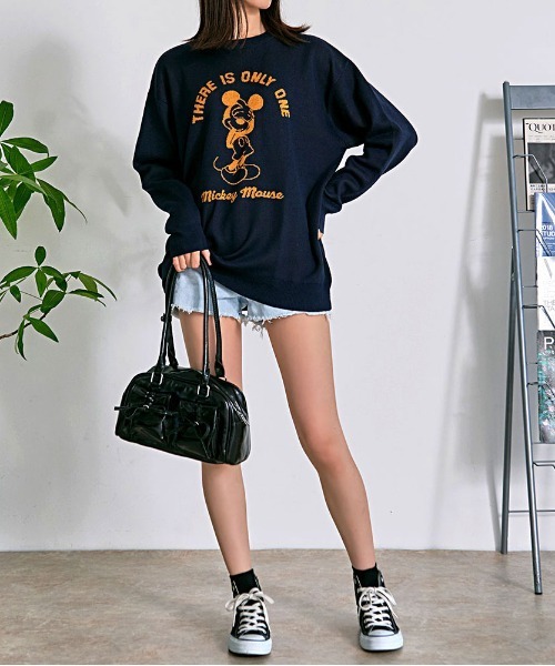 Disney（ディズニー）の「『DISNEY/ディズニー』MICKEY ジャガードニット（ニット/セーター・レディース・グレイッシュベージュ/サックスブルー/スミクロ/ネイビー・M/L/XL）」の17枚目の写真