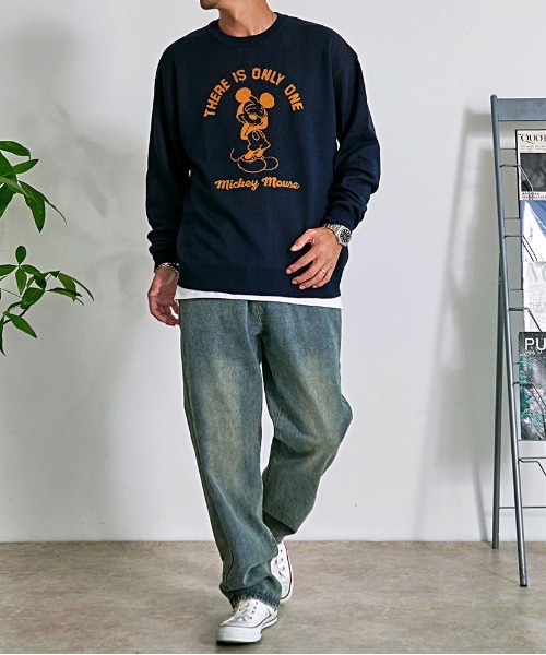 Disney（ディズニー）の「『DISNEY/ディズニー』MICKEY ジャガードニット（ニット/セーター・レディース・グレイッシュベージュ/サックスブルー/スミクロ/ネイビー・M/L/XL）」の21枚目の写真