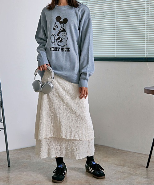 Disney（ディズニー）の「『DISNEY/ディズニー』MICKEY ジャガードニット（ニット/セーター・レディース・グレイッシュベージュ/サックスブルー/スミクロ/ネイビー・M/L/XL）」の22枚目の写真