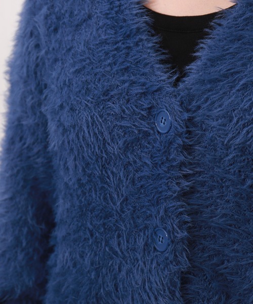 libelle more（リベル モア）の「シャギーニットカーディガン（カーディガン/ボレロ・レディース・ブルー/オフホワイト/チャコールグレー/ライトグレー・M）」の6枚目の写真