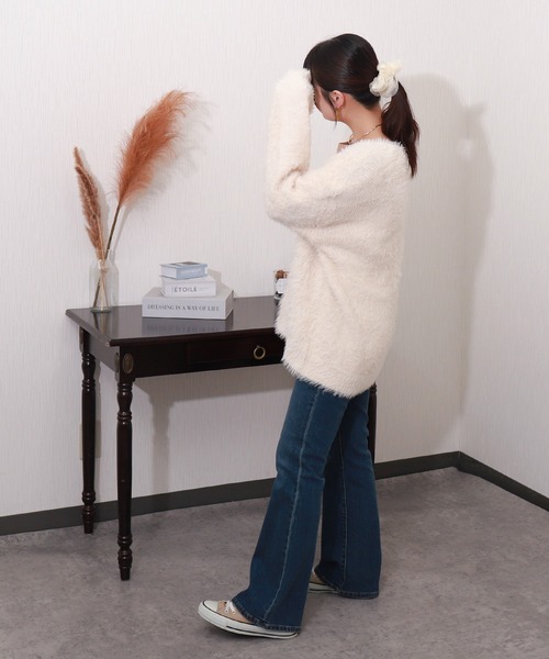 libelle more（リベル モア）の「シャギーニットカーディガン（カーディガン/ボレロ・レディース・ブルー/オフホワイト/チャコールグレー/ライトグレー・M）」の16枚目の写真