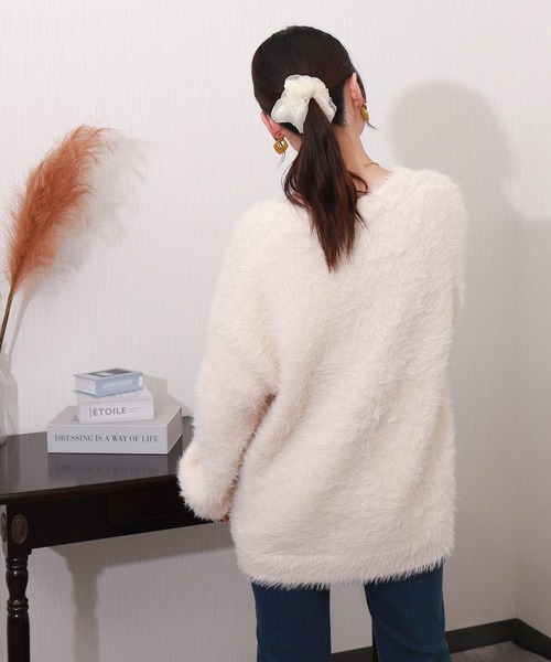 libelle more（リベル モア）の「シャギーニットカーディガン（カーディガン/ボレロ・レディース・ブルー/オフホワイト/チャコールグレー/ライトグレー・M）」の19枚目の写真