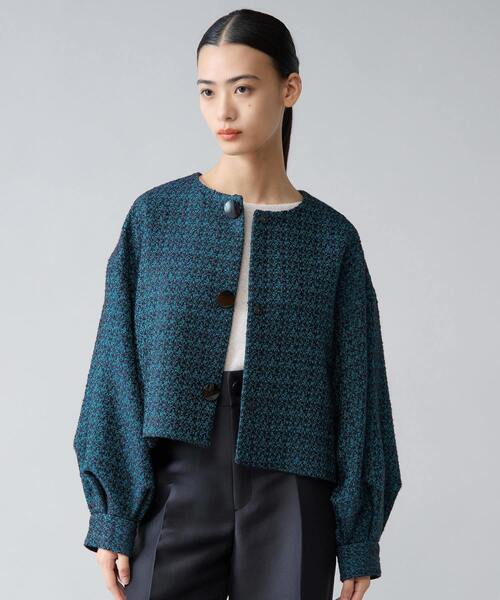 【新品未使用】TIARA ツイードノーカラージャケットツイードスカート２点セット ラメツイードジャケット / Tiaclasse | ファッション通販 【公式