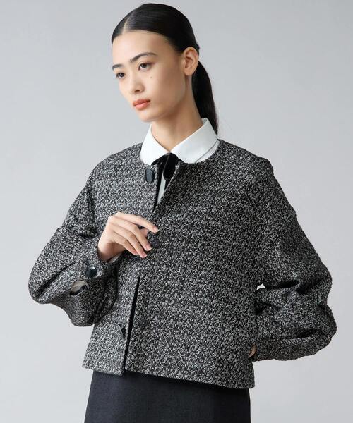 Tiara（ティアラ）の「ノーカラージャケット（ノーカラージャケット・レディース・ターコイズブルー/ブラック×ホワイト・FREE）」の3枚目の写真